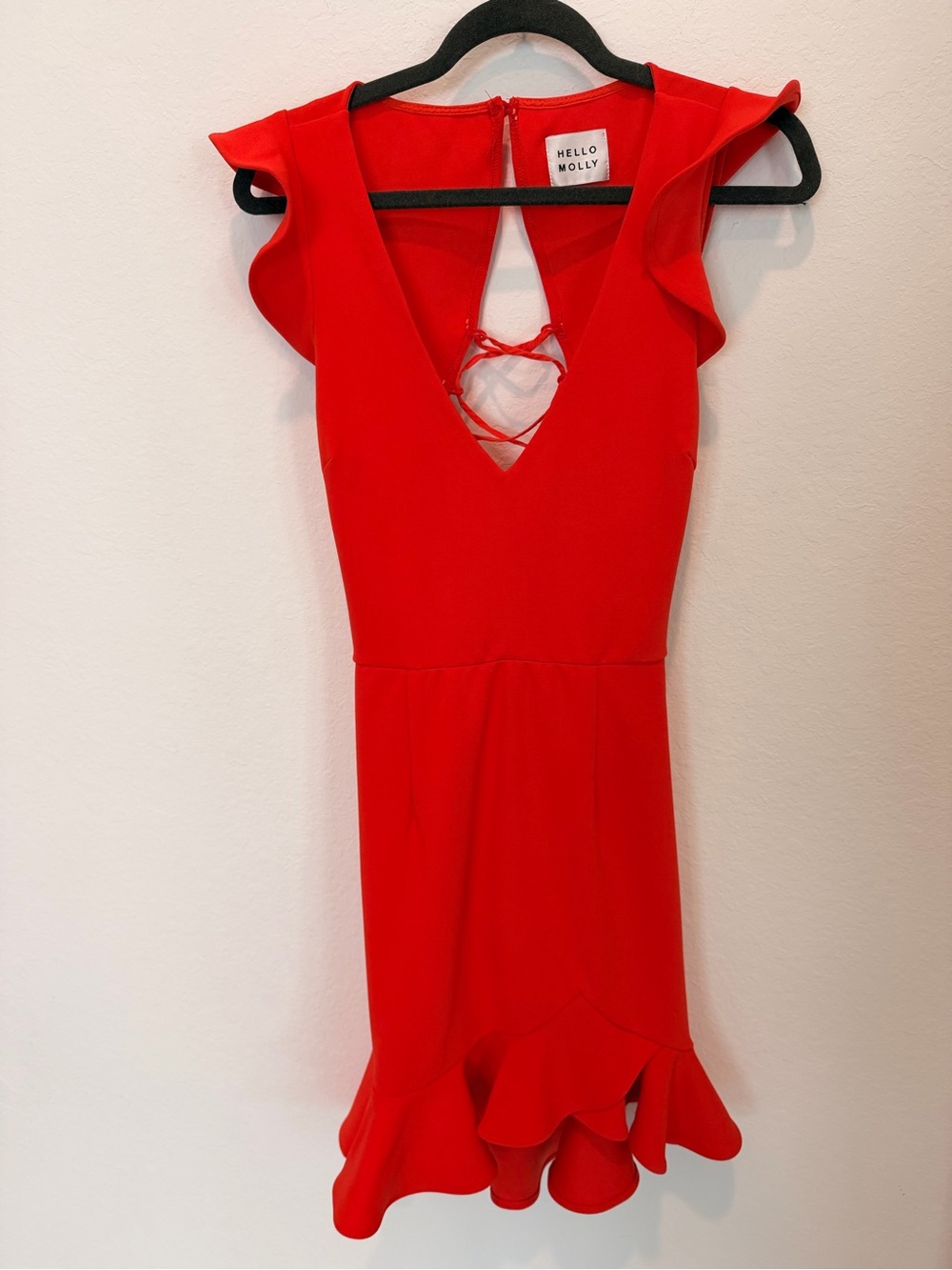 Hello Molly Red Ruffle Mini Dress - Picture 6 of 9